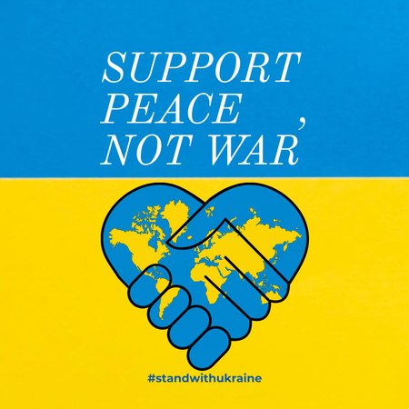 Platilla de diseño Support Peace Not War Instagram