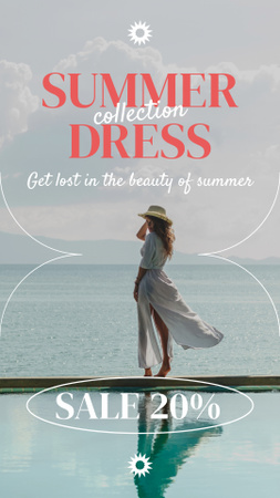 Flowy Dress With Discount Offer For Summer Instagram Video Story Design Template