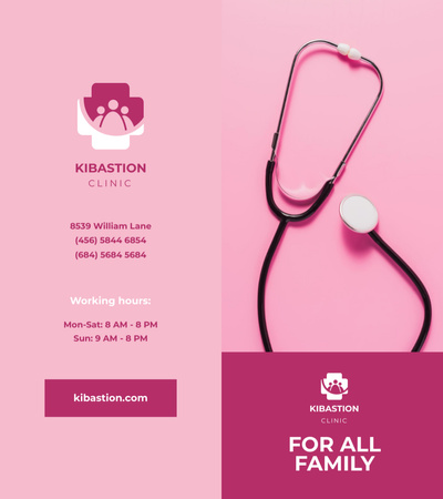 Ontwerpsjabloon van Brochure 9x8in Bi-fold van Aanbod van hoogwaardige medische service in de kliniek