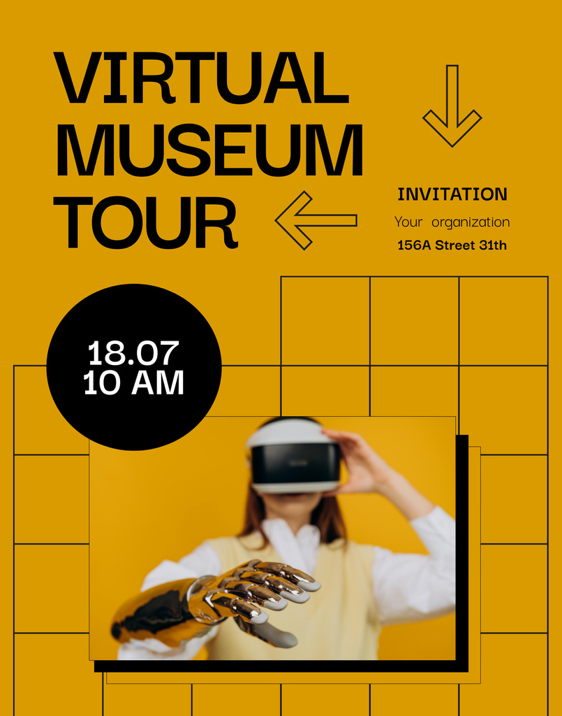Invitation to Virtual Museum Tour Poster 22x28in Design Template