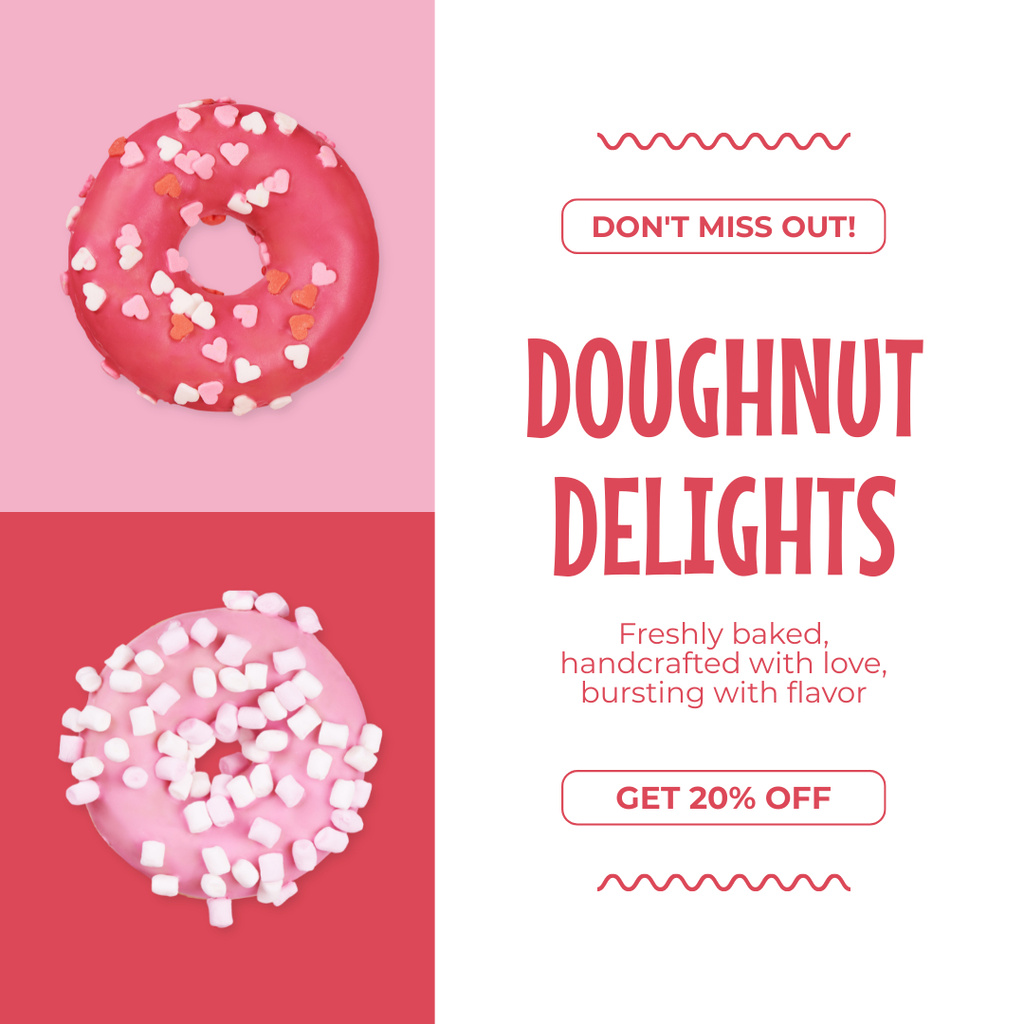 Sale of Doughnut Delights Instagram AD Design Template