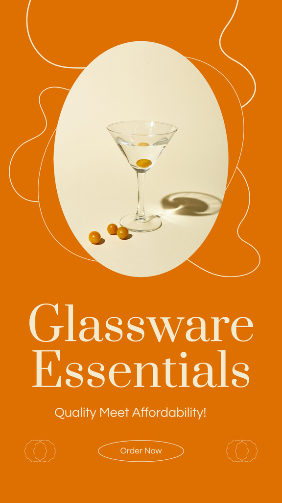 Designvorlage Budget-friendly Glassware And Drinkware Offer für Instagram Story