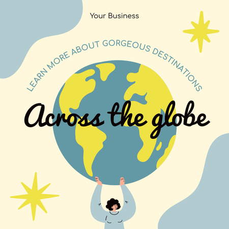 Ontwerpsjabloon van Instagram van Woman Holding Big Globe