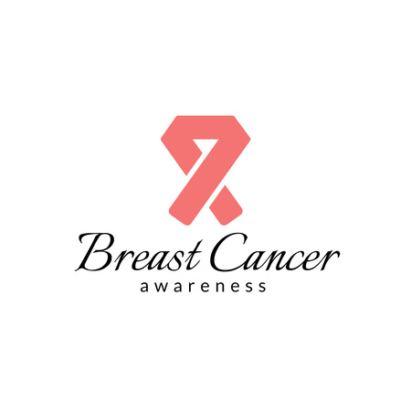 Template di design sensibilizzazione al cancro al seno Logo