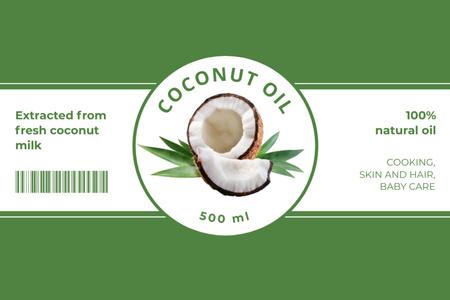 Designvorlage Vielseitiges Kokosöl aus dem Milchangebot für Label