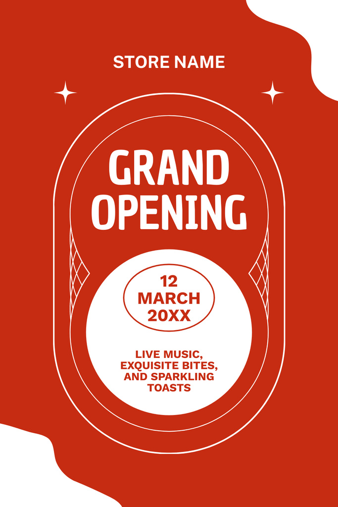 Designvorlage Store Grand Opening Event In March für Pinterest