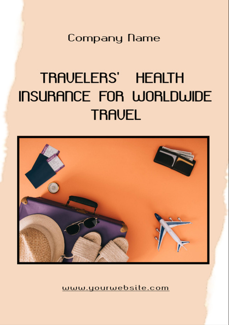 Medical Insurance Offer for Travel Flyer A7 Šablona návrhu
