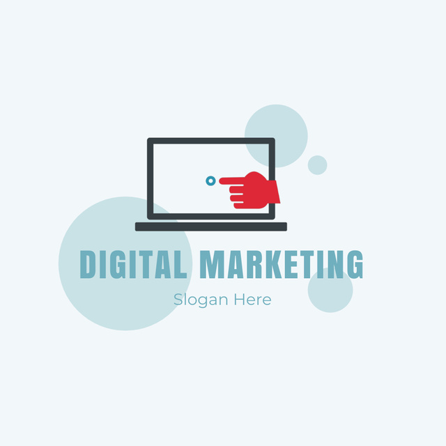 Digital Agency Services with Laptop Animated Logo Πρότυπο σχεδίασης