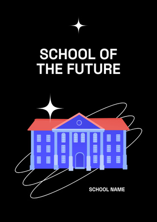 Designvorlage Advertisement of School of The Future für Postcard A6 Vertical