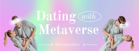 Dating With Metaverse Facebook cover Design Template