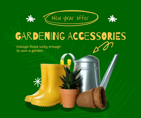 Template di design Offerta di vendita di Capodanno di attrezzi da giardino e accessori Facebook