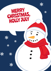 Cute Snowman For Christmas In July Congrats