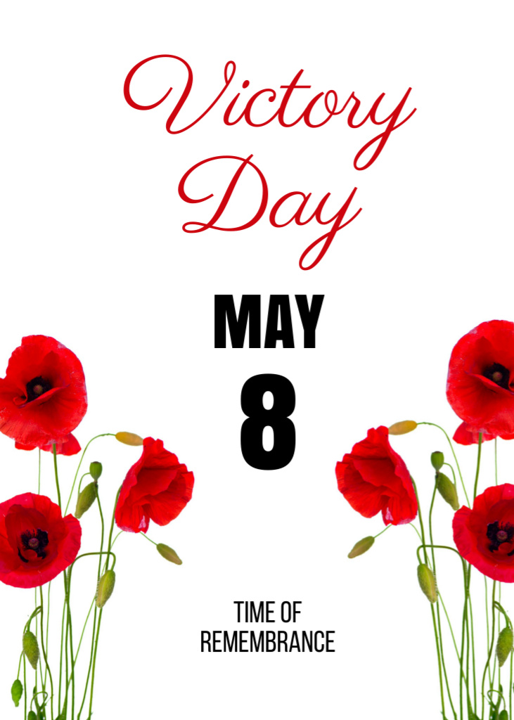 Victory Day Celebration Announcement in May Postcard 5x7in Vertical Design Template