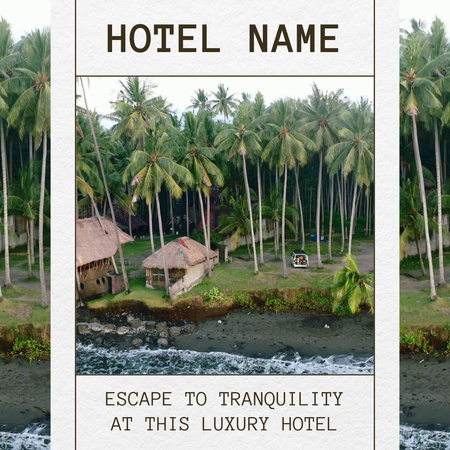 Luxury Hotel Ad in Jungles Animated Post Design Template