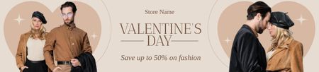 Valentine's Day Sale with Stylish Couple in Love Ebay Store Billboard Design Template