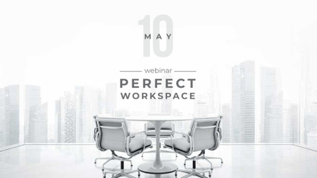 Workspace on City Background FB event cover Design Template