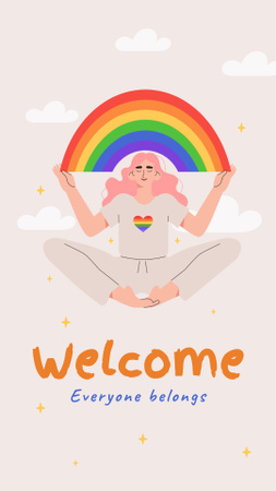 Template di design Favolosa comunità LGBT con arcobaleno e stelle Instagram Video Story