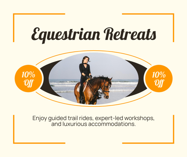 Template di design Equestrian Retreat with Additional Services at Discount Facebook