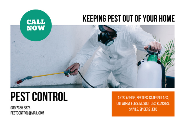 Accredited Pest Defense Solutions For Homes Flyer A6 Horizontal Šablona návrhu