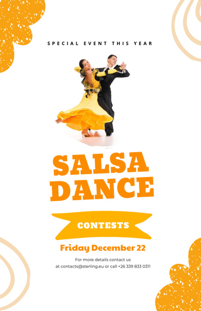 Salsa Dance Contests Announcement Flyer 5.5x8.5in Design Template