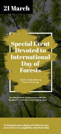 International Day of Forests Event with Tall Trees Flyer 3.75x8.25in – шаблон для дизайну