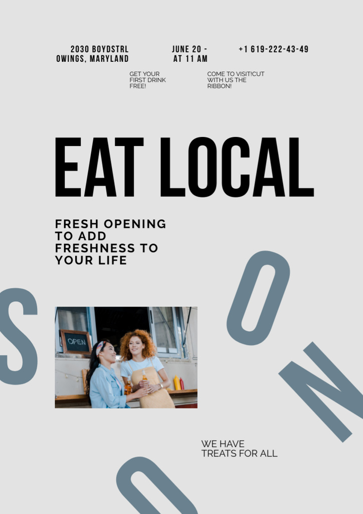 Local Foods and Coffee Poster A3 Design Template