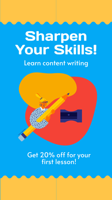 Pro Level Content Writing Lessons With Discount Offer Instagram Video Story – шаблон для дизайну