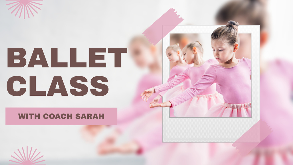 Promotion of Ballet Classes with Little Kids Youtube Thumbnail – шаблон для дизайну