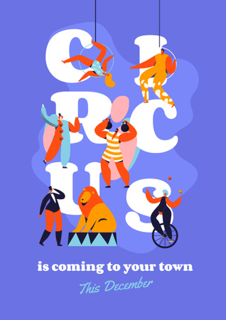 Spectacular Circus Show Event Announcement Poster A3 Tasarım Şablonu
