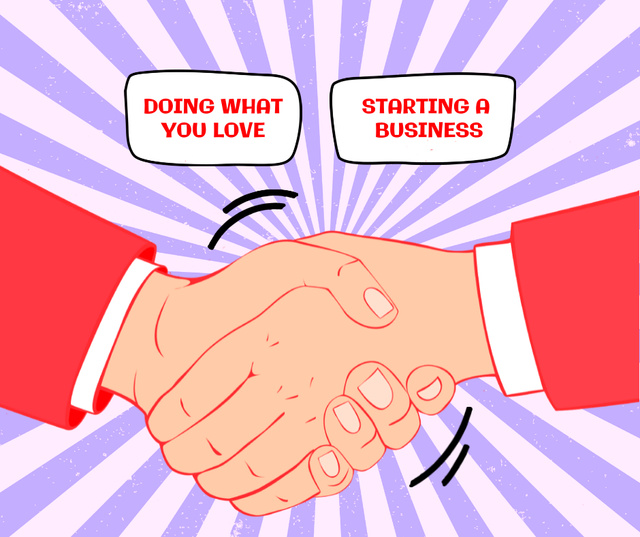 Illustration of Business Handshake Facebook Design Template
