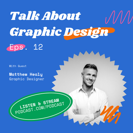 Designvorlage Sprechen Sie über Grafikdesign für Instagram