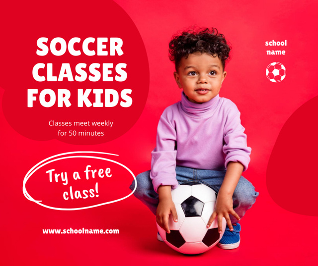 Soccer Classes for Kids Ad Facebook Design Template
