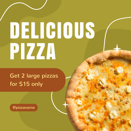 Акційна пропозиція на велику піцу Instagram – шаблон для дизайну