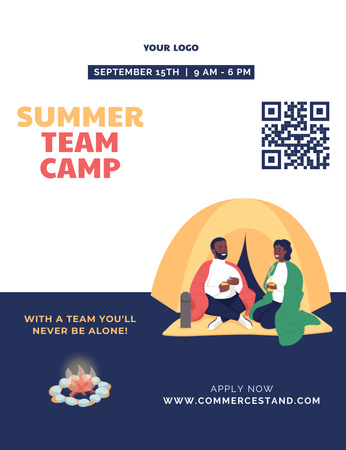 Welcome to Summer Team Camp Invitation 13.9x10.7cm Design Template