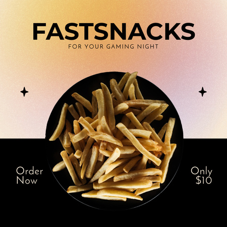 Yummy French Fries Instagram Design Template