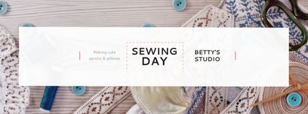 Plantilla de diseño de Sewing day event Facebook cover 
