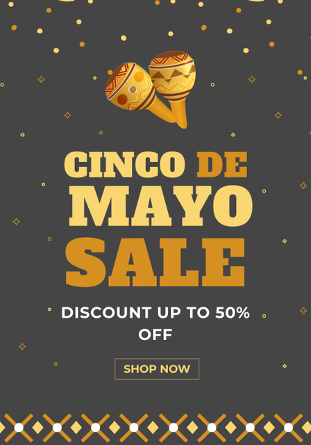 Cinco de Mayo Discount Offer on Grey Poster 28x40inデザインテンプレート