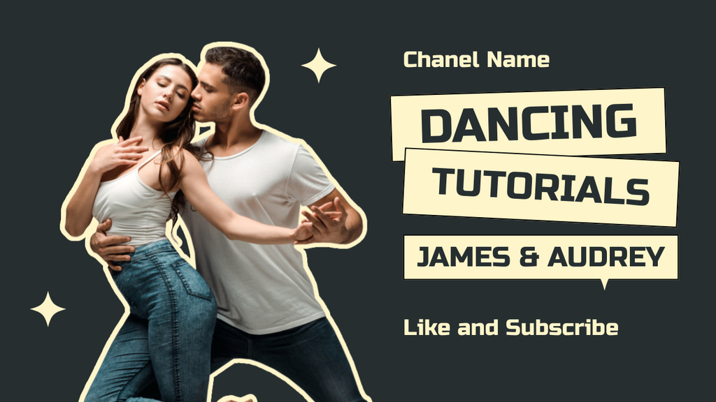 Dancing Tutorial with Passionate Couple Youtube Thumbnail Modelo de Design