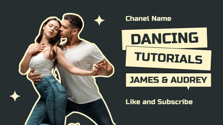 Tutkulu Çift ile Dans Eğitimi Youtube Thumbnail Tasarım Şablonu