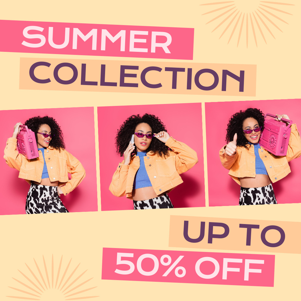 Summer Fashion Collection Sale for Women Instagram Design Template