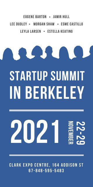 Startup Summit Announcement Businesspeople Silhouettes Graphic Modelo de Design