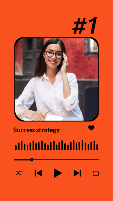 Podcast Topic Announcement with Successful Businesswoman Instagram Story Design Template