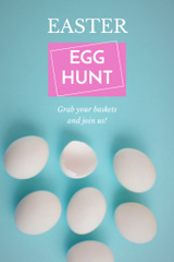Announcement Of Egg Hunt At Easter In Blue