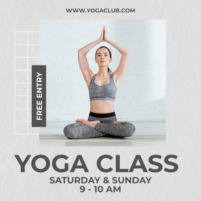 Plantilla de diseño de Free Entry to Yoga Classes Instagram 