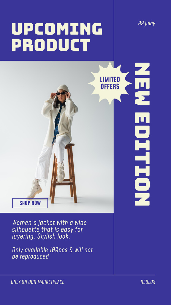 Template di design Woman on Chair in Stylish Outfit Instagram Story