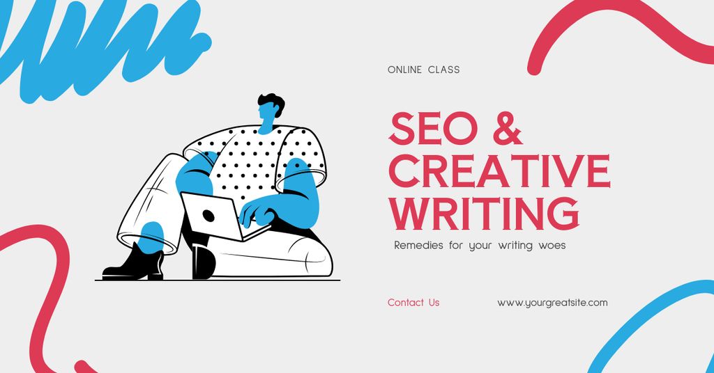 Strategic SEO Writing Class Promotion Online Facebook ADデザインテンプレート