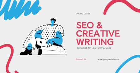 Strategic SEO Writing Class Promotion Online Facebook AD Design Template
