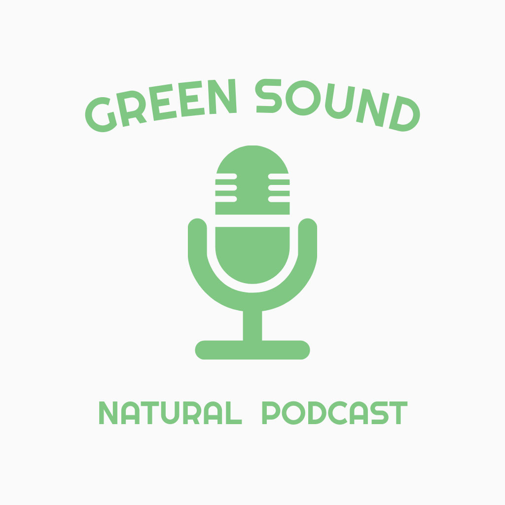 Natural Audio Show Announcement with Microphone Logo – шаблон для дизайна