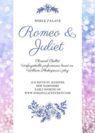 Romeo and Juliet Ballet Performance Announcement Flayer Design Template