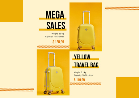 Platilla de diseño Ergonomic Suitcase With Discount For Travel Flyer A5 Horizontal
